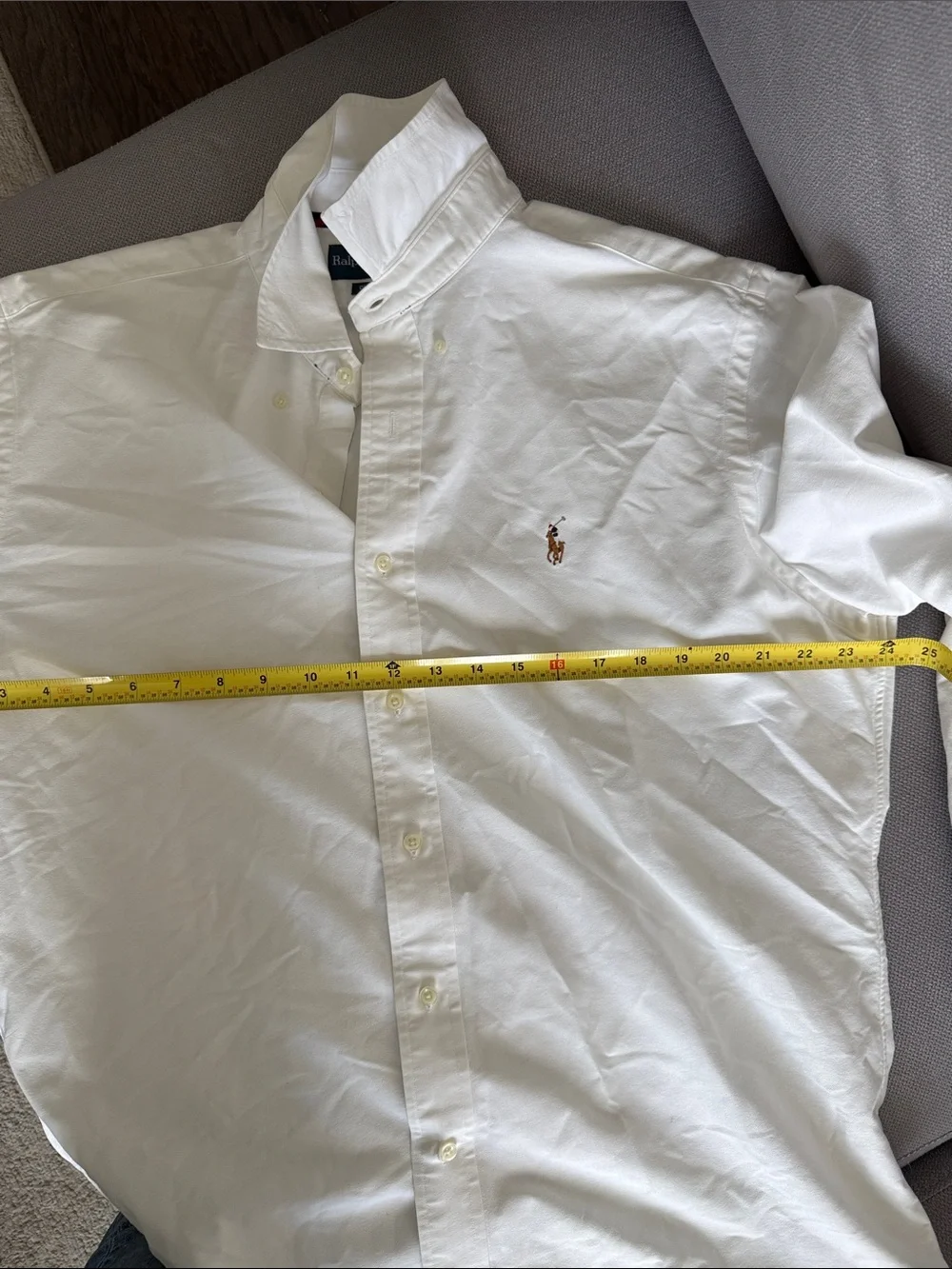 Ralph Lauren White Long-Sleeve Oxford Shirt with Pony Logo - Picture 9 of 11